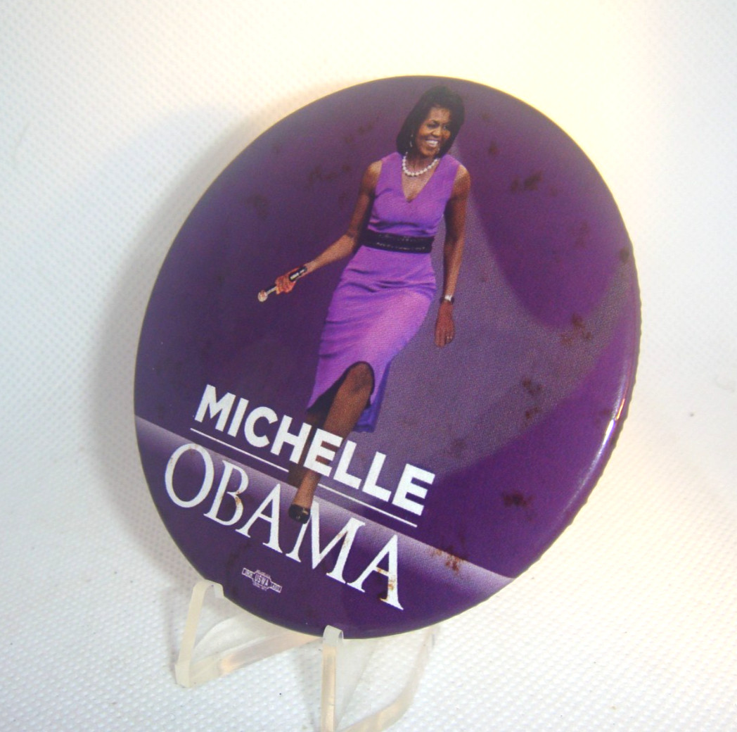 2008 Collectable Obama Presidential Campaign 3″ Photo Button MICHELLE OBAMA