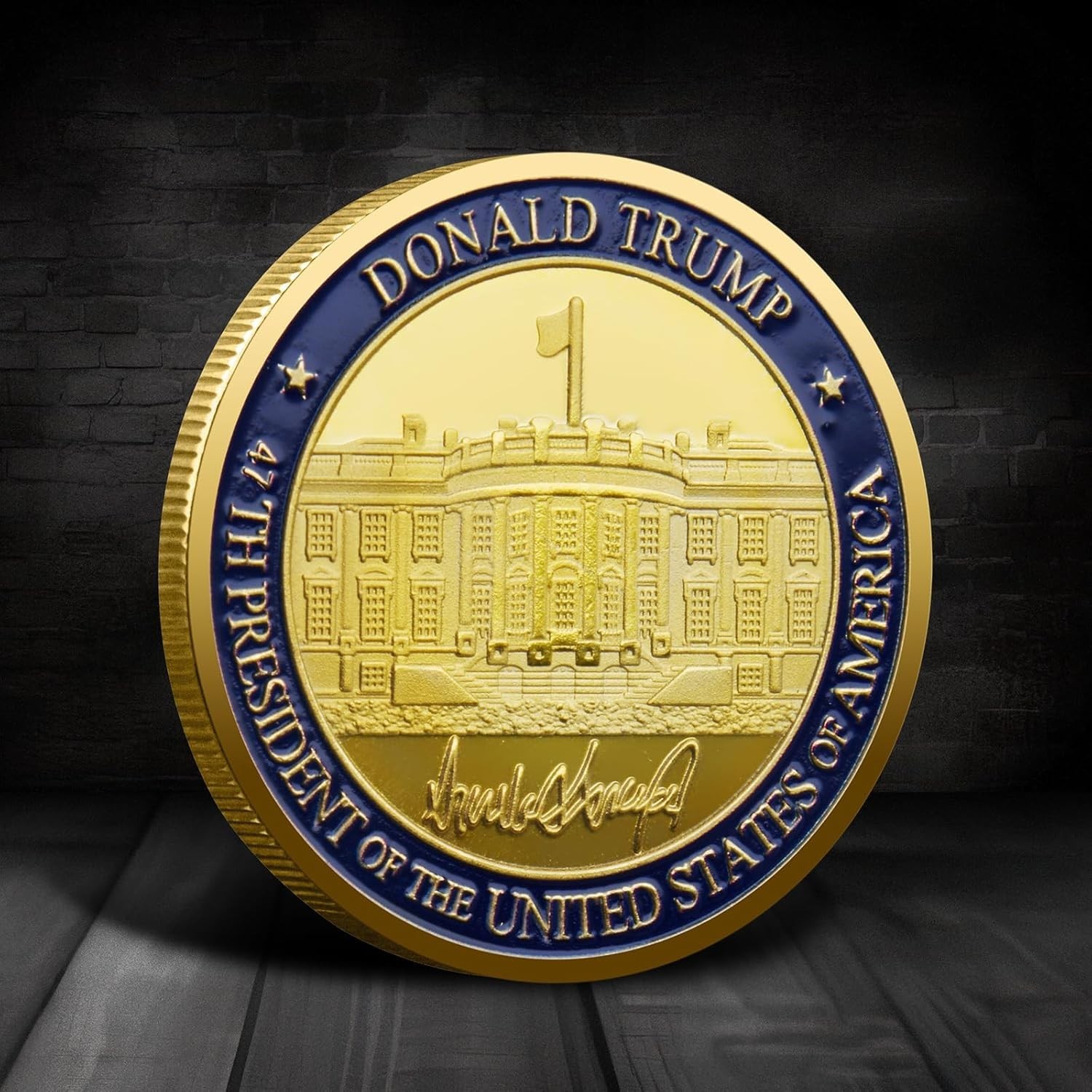 Donald Trump Collectible 2025-2029 Gold Challenge Coiin Gold Plating with