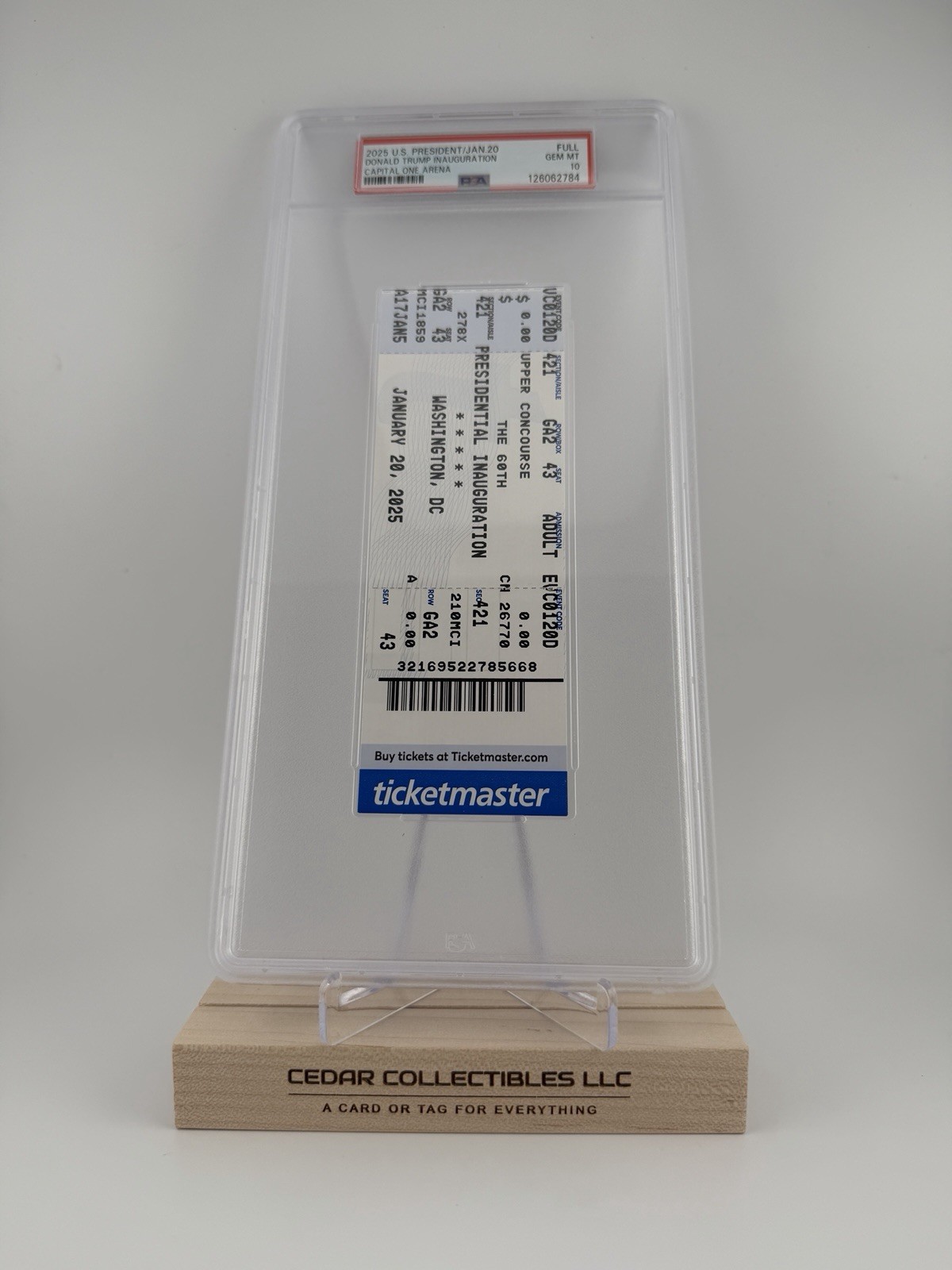 PSA 10 – 2025 President Trump Inauguration Ceremony Parade Ticket Capital One #3