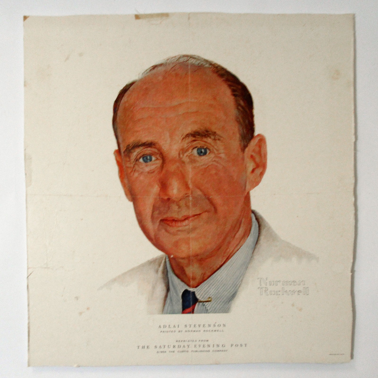 ADLAI STEVENSON Painted By Norman Rockwell Reprinted 1956 Saturday Evening Post