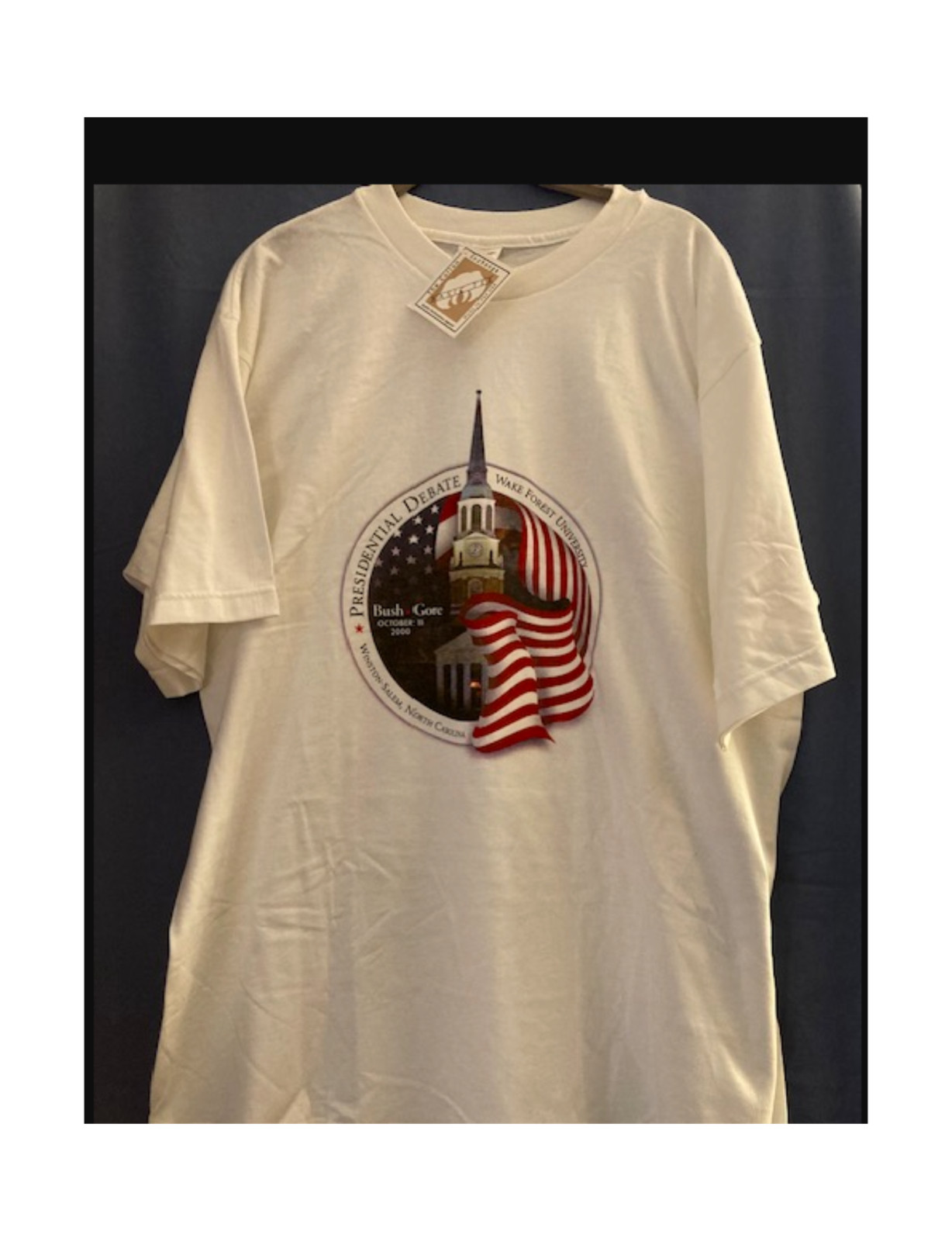 2011 Bush Gore shirt and political memorabilia pins