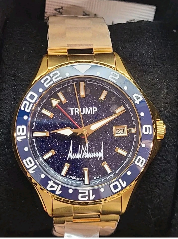 [RARE] TRUMP GOLD #213 BOSS BLUE AVENTURINE WATCH On1y 500 MADE AUTHENTIC