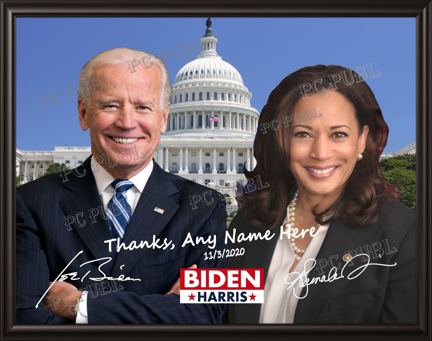 Biden Harris Personalized Thank you Photo Poster Plaque 8.5 x11 Capitol Building