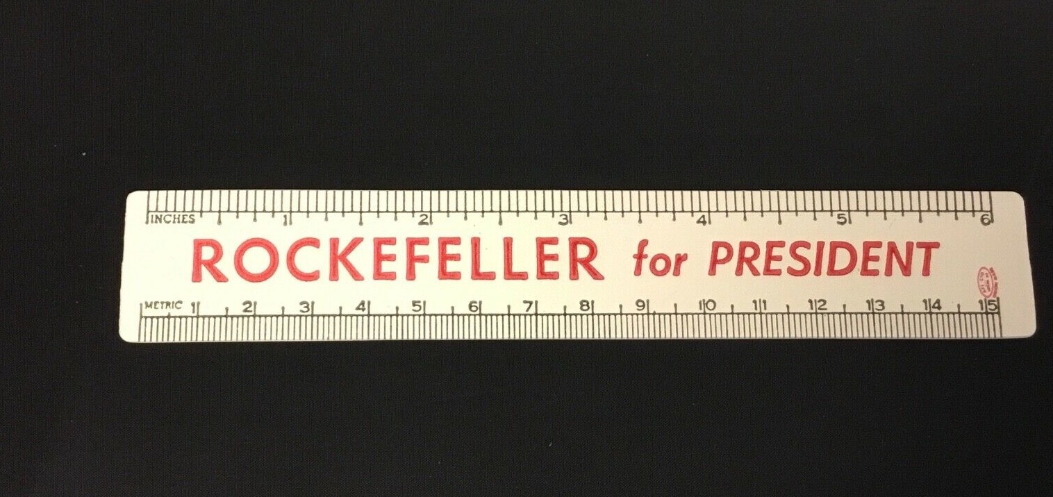 Rockefeller for President 1964 Ruler Calendar Rare U.S. Election Campaign VTG