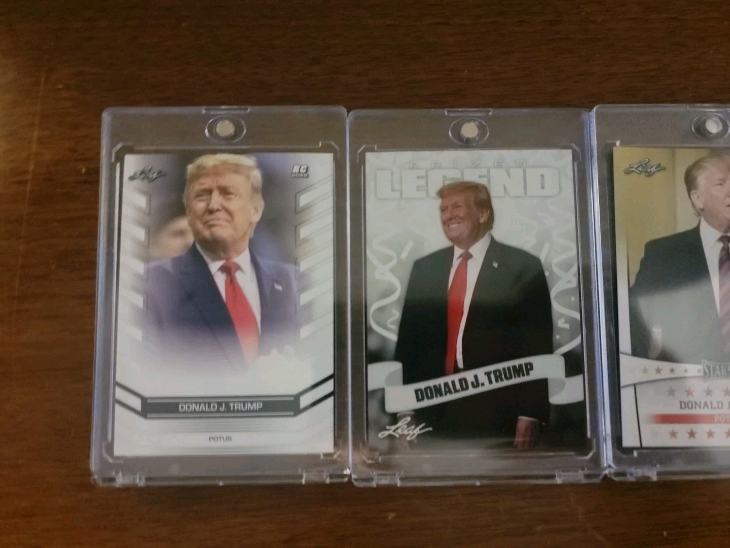 Lot of 4 DONALD TRUMP Leaf Cards – RC / Prized Legend / POTUS