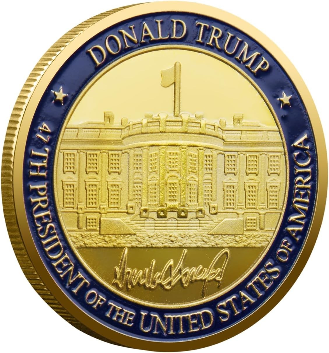 Donald Trump Collectible 2025-2029 Gold Challenge Coiin Gold Plating with