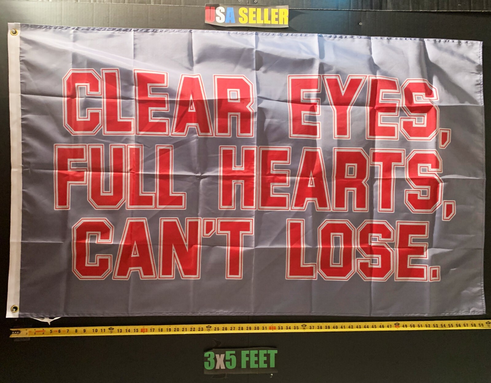 Football Flag FREE SHIPPING Clear Eyes Full Hearts Beer GR Drinkin USA Sign 3×5′
