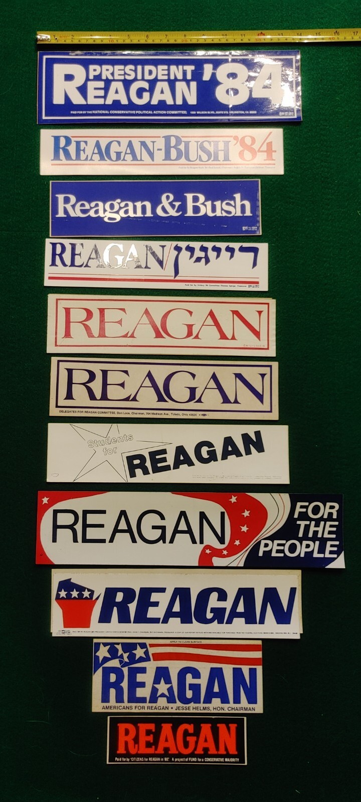 Rare Vintage Lot (11) Ronald Reagan President Bumper Stickers Unused