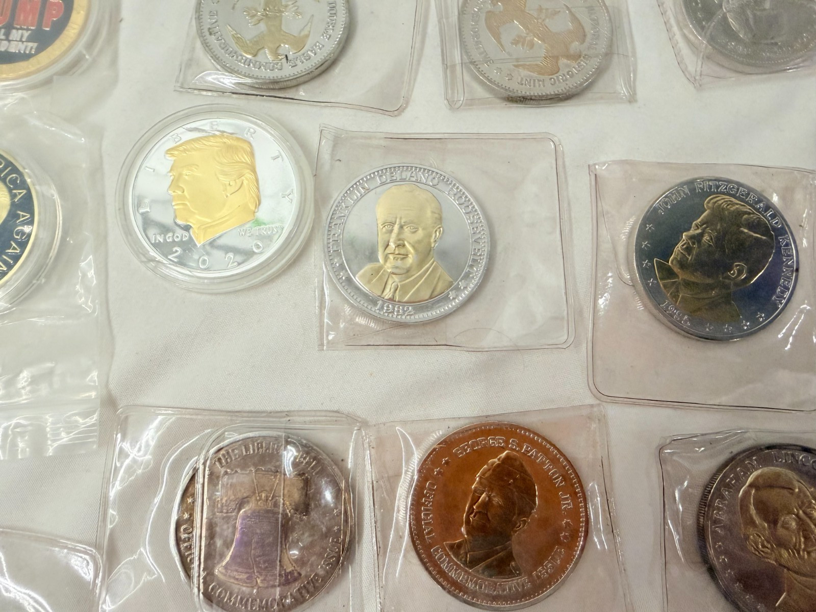 Presidential Coin LOT Lincoln Trump Washington Kennedy Roosevelt Truman Patton