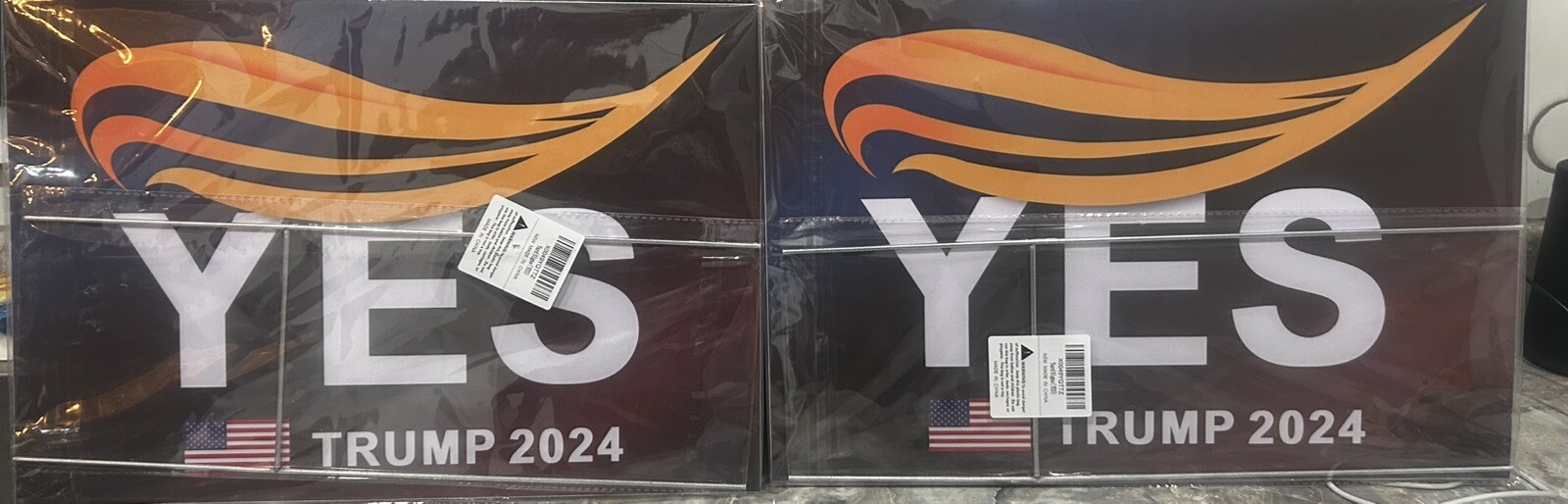 NEW 2 Collectible Trump 2024 Yard Signs 18″x12″, YES Double Sided Fade Resistant