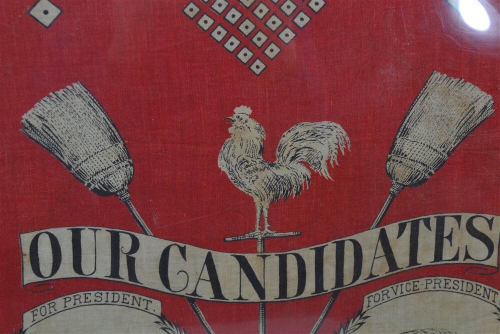 antique Republican 1888 Cleveland/ Thurman red political handkerchief original