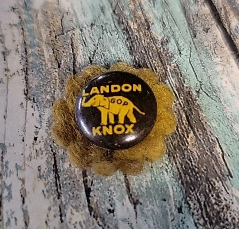 LANDON KNOX – Felt 1/2″ Presidential Campaign Pinback Button