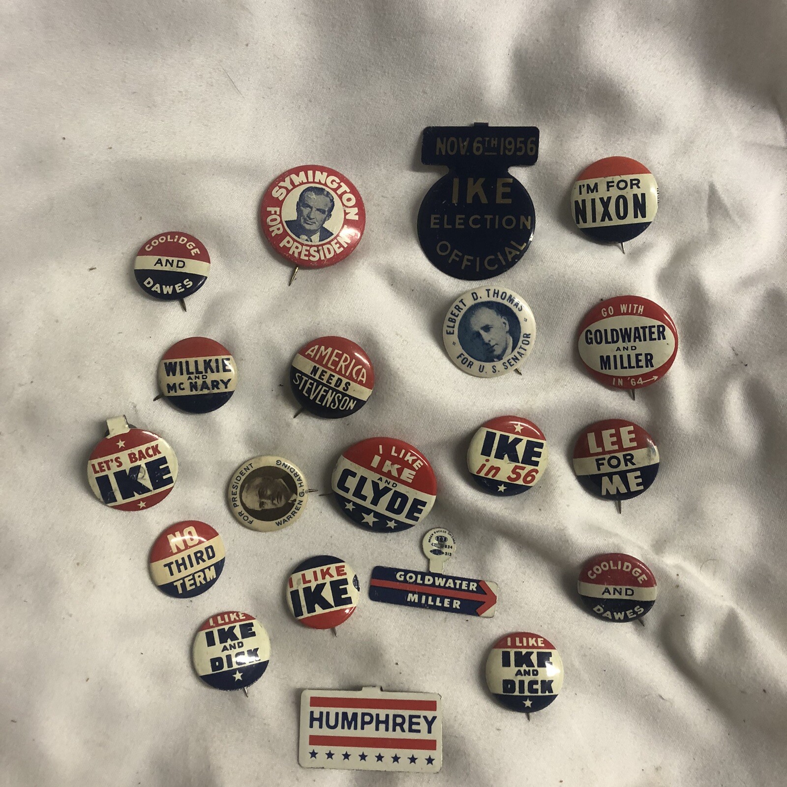 Vintage Election Pin Button Lot “I LIKE IKE” / Goldwater / Nixon