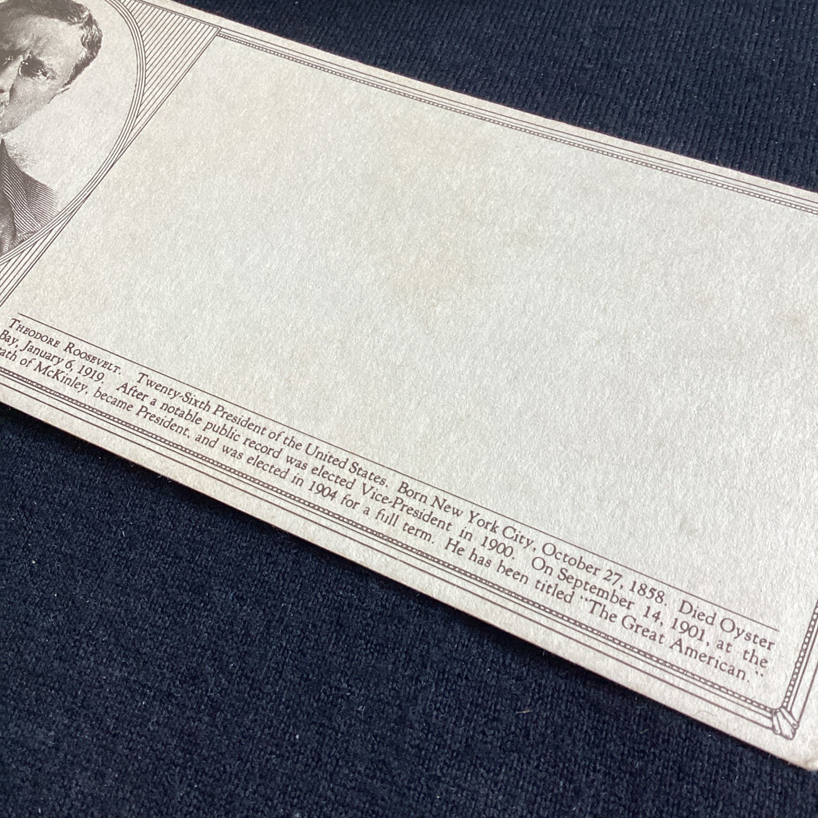 Theodore Roosevelt TR President ink blotter paper campaign political