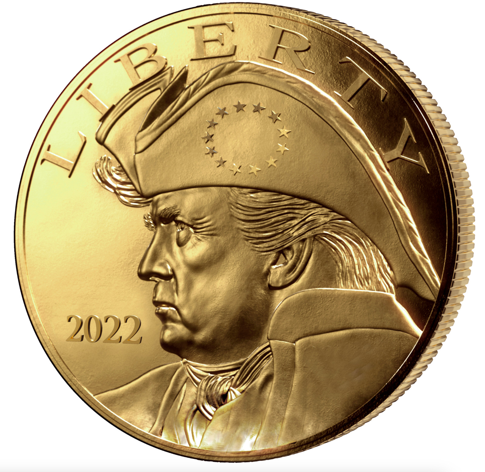 2022 Patriot Trump Gold Commemorative Coin, Uncirculated Reverse US Capitol