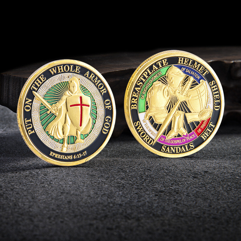 3pcs Put On the Whole Armor Of God Commemorative Coin Metal commemorative coin