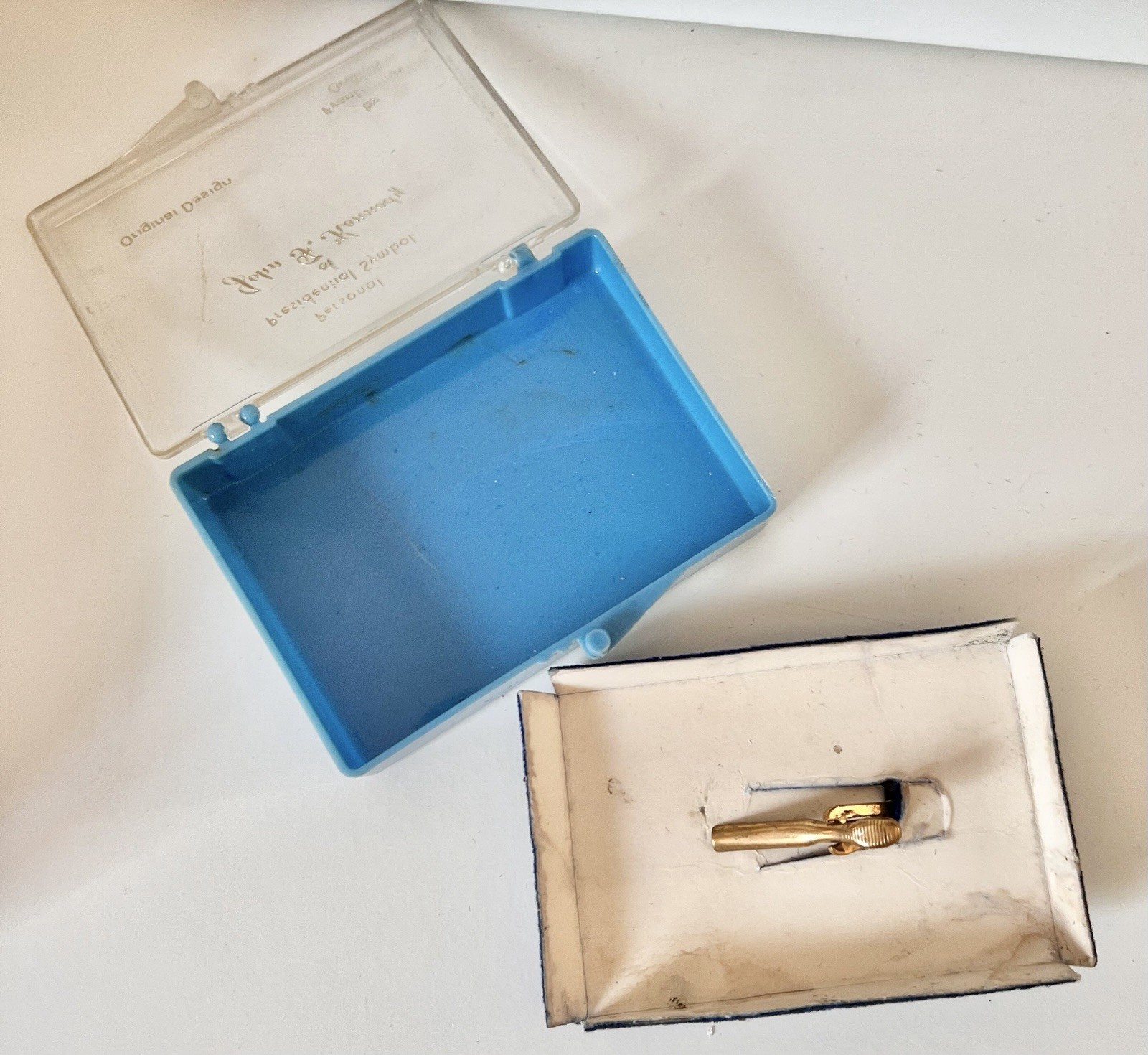 Kennedy (JFK) PT 109 Tie Clip Original Plastic Case Designer Frank Allen Orofino
