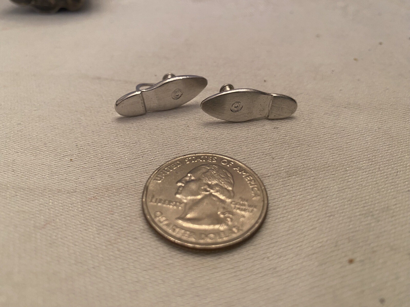1952-1956 ADLAI STEVENSON Hole in the Sole Sterling Silver Clip-On Earrings