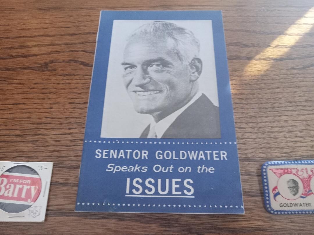 Massive Barry Goldwater Button, Book and Campaign Paraphenalia Collection