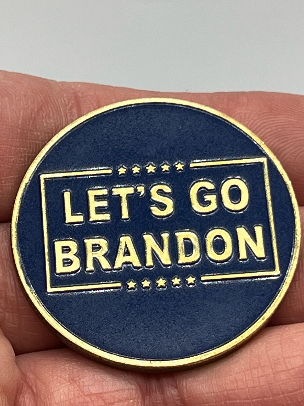 2024 Trump Coin Save America Again Gold Plated Blue Lets go Brandon Collectible