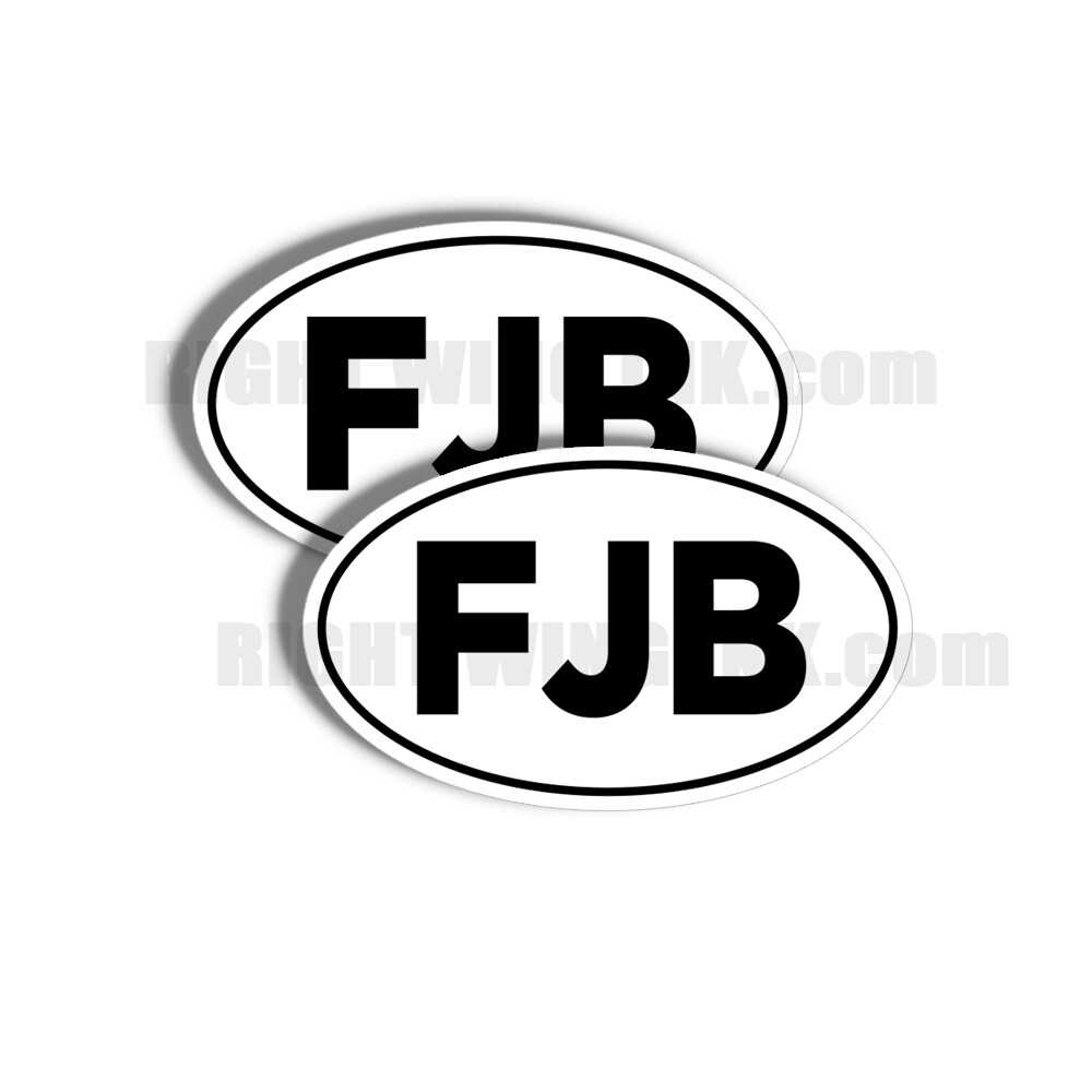 FJB – F Joe Biden 2 pack of Oval Bumper Stickers Anti Biden 5″ wide 2 Pack