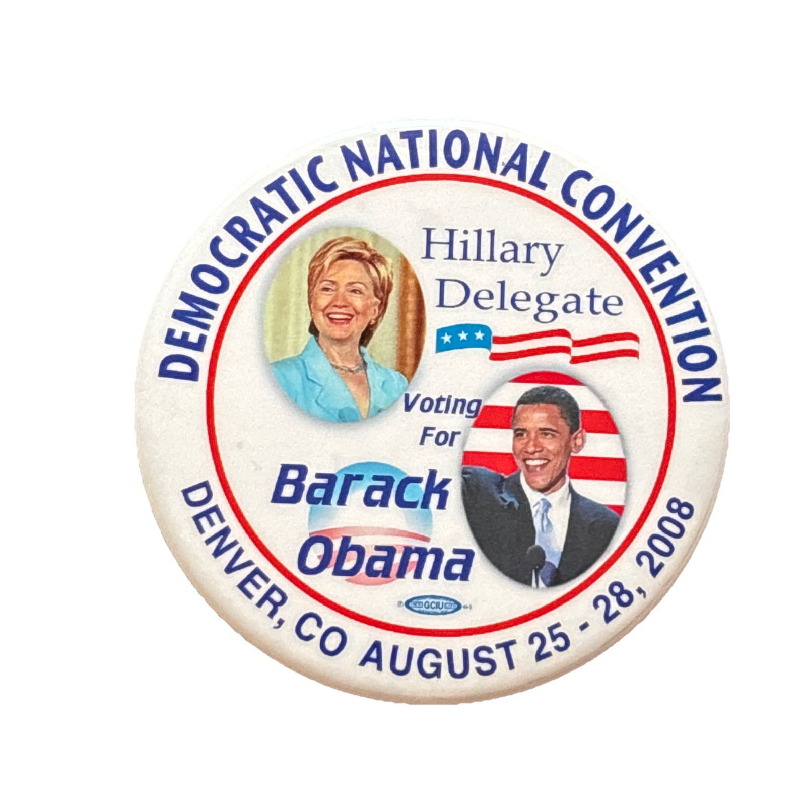 2008 Democratic National Convention Hillary Delegate Voting for Barack Obama Pin
