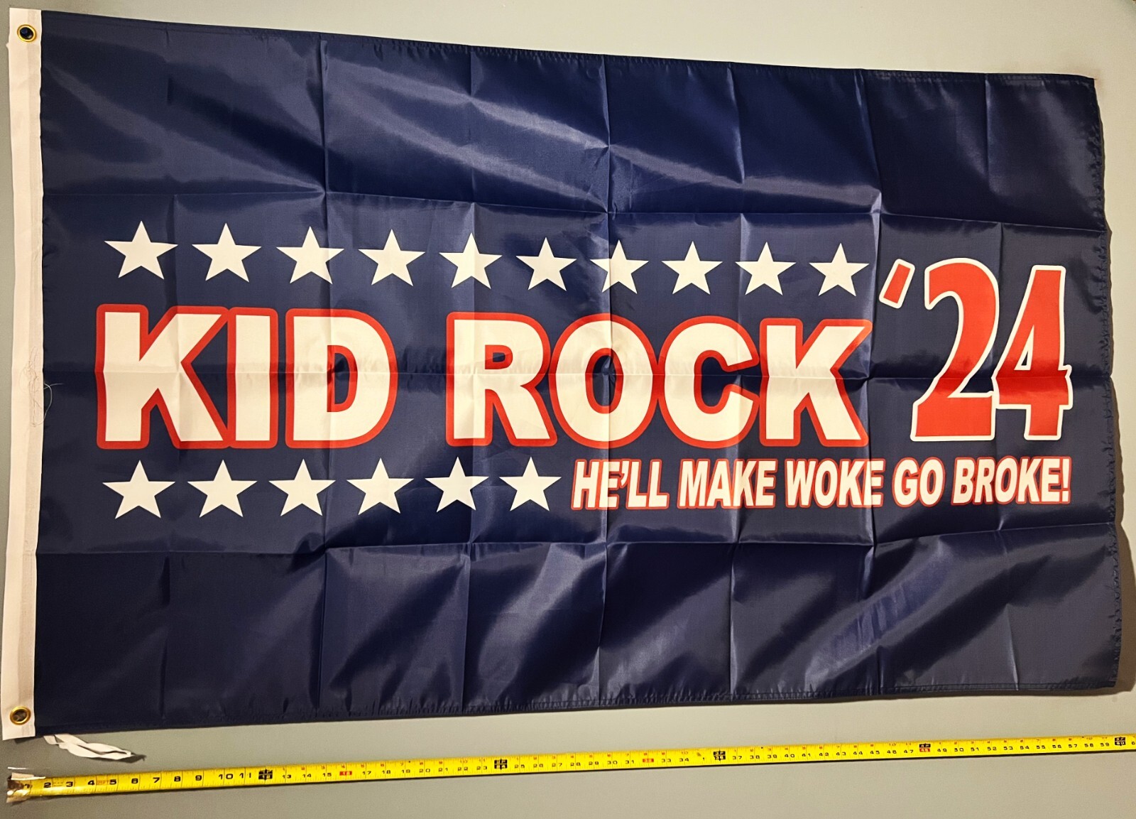 Kid Rock FLAG FREE USA SHIP God Family Dorm College Beer Man Cave USA Sign 3×5′