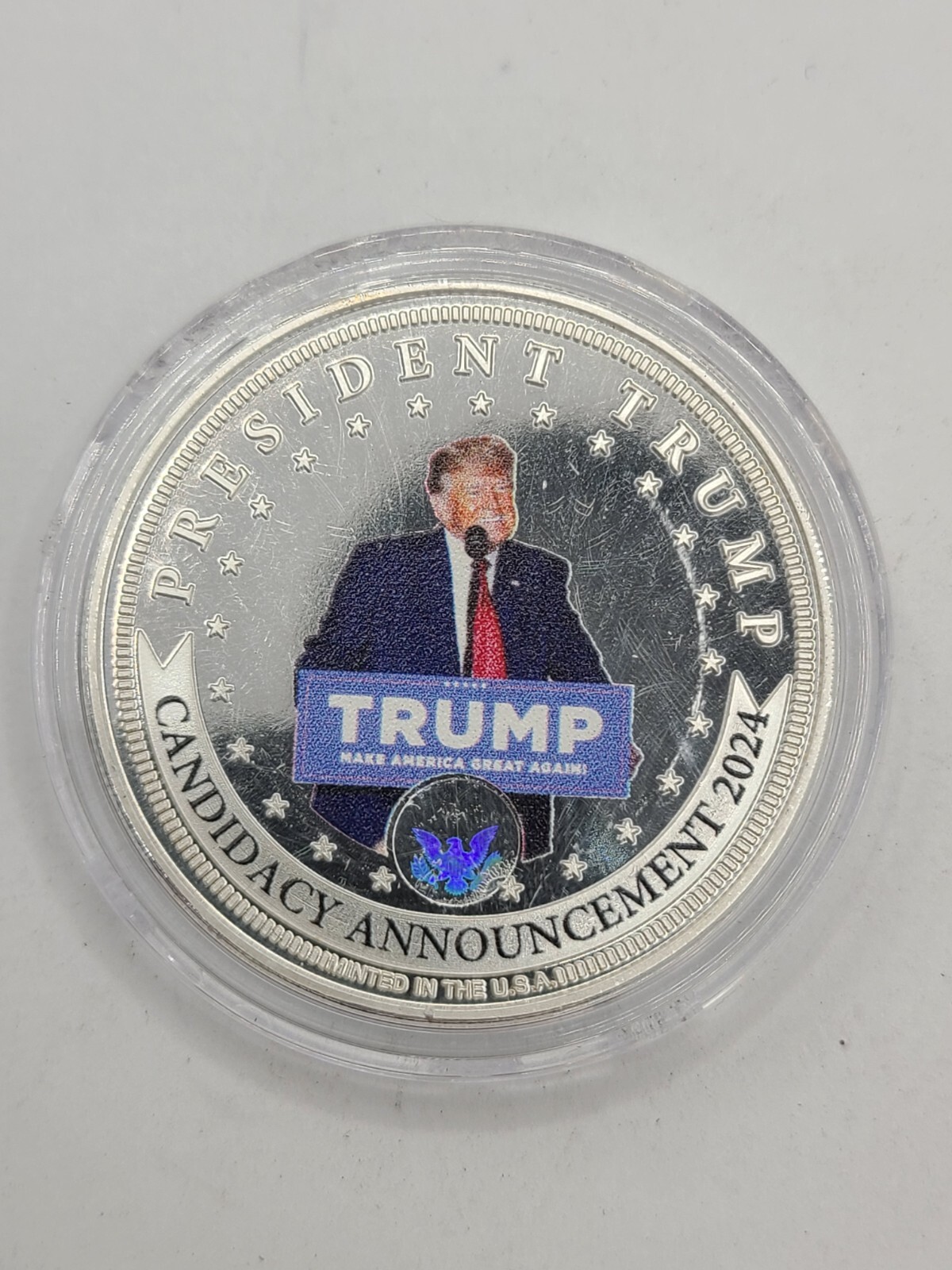Candidacy Announcement 2024 Trump Silver Plated Coin 1.5″
