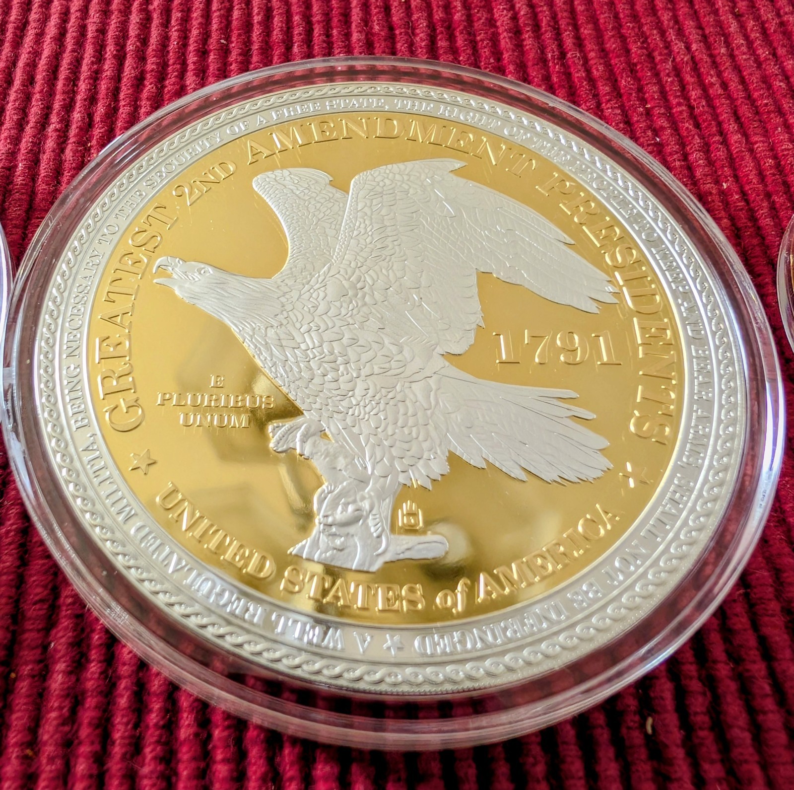 10 Gold/Silver Plated Donald Trump Coins in Protective Holders. MAGA.