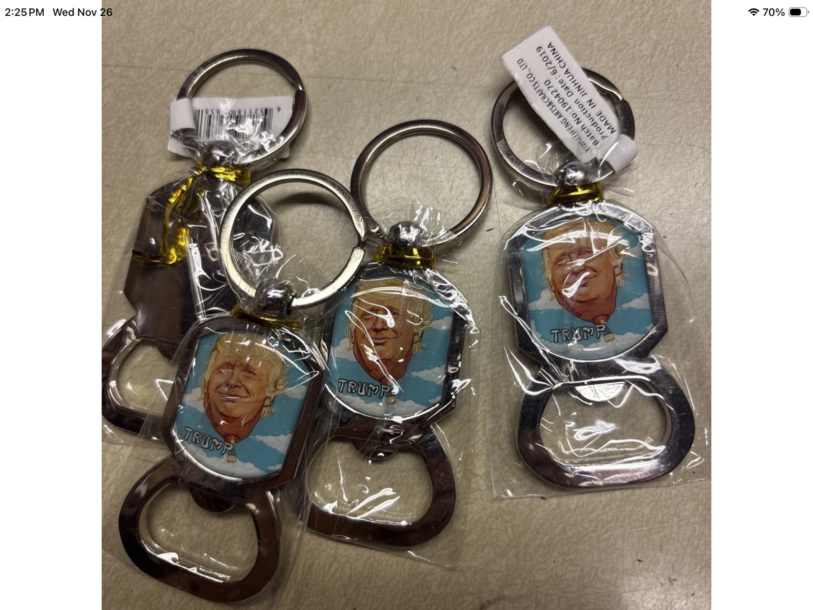 Donald Trump Cartoon Bottle Opener Keychain MAGA