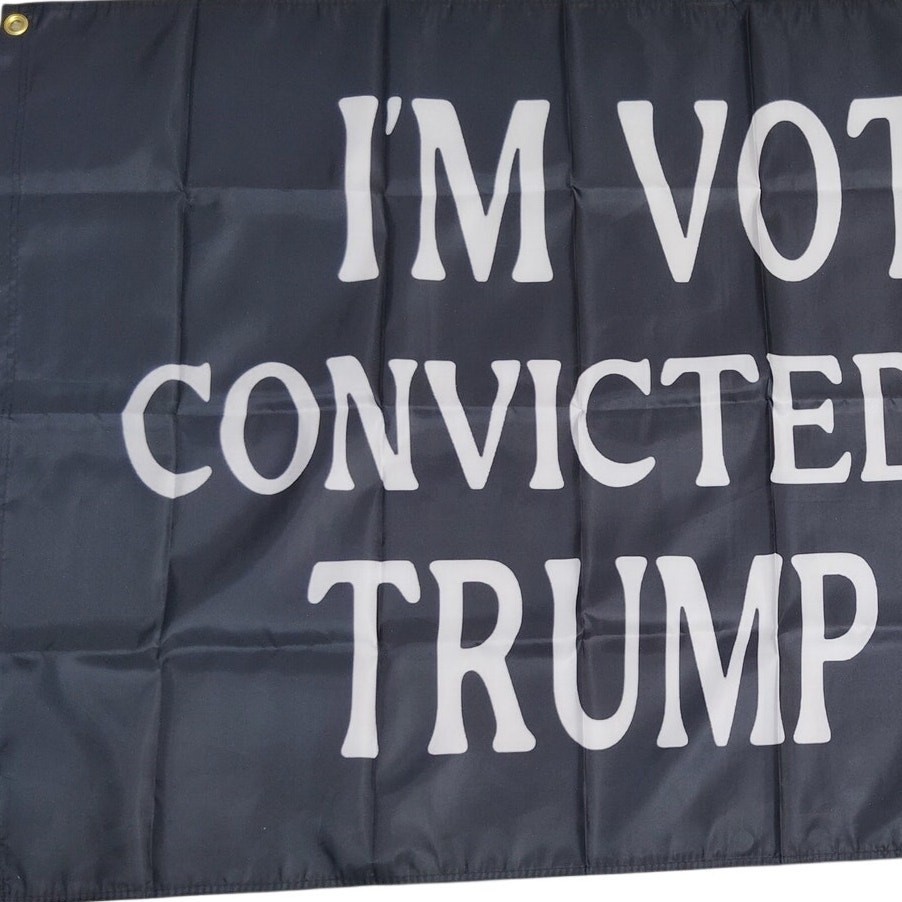 Voting Convicted Felon 2024 – Black White Text Flag 3×5 ft Poly Flag, Banner