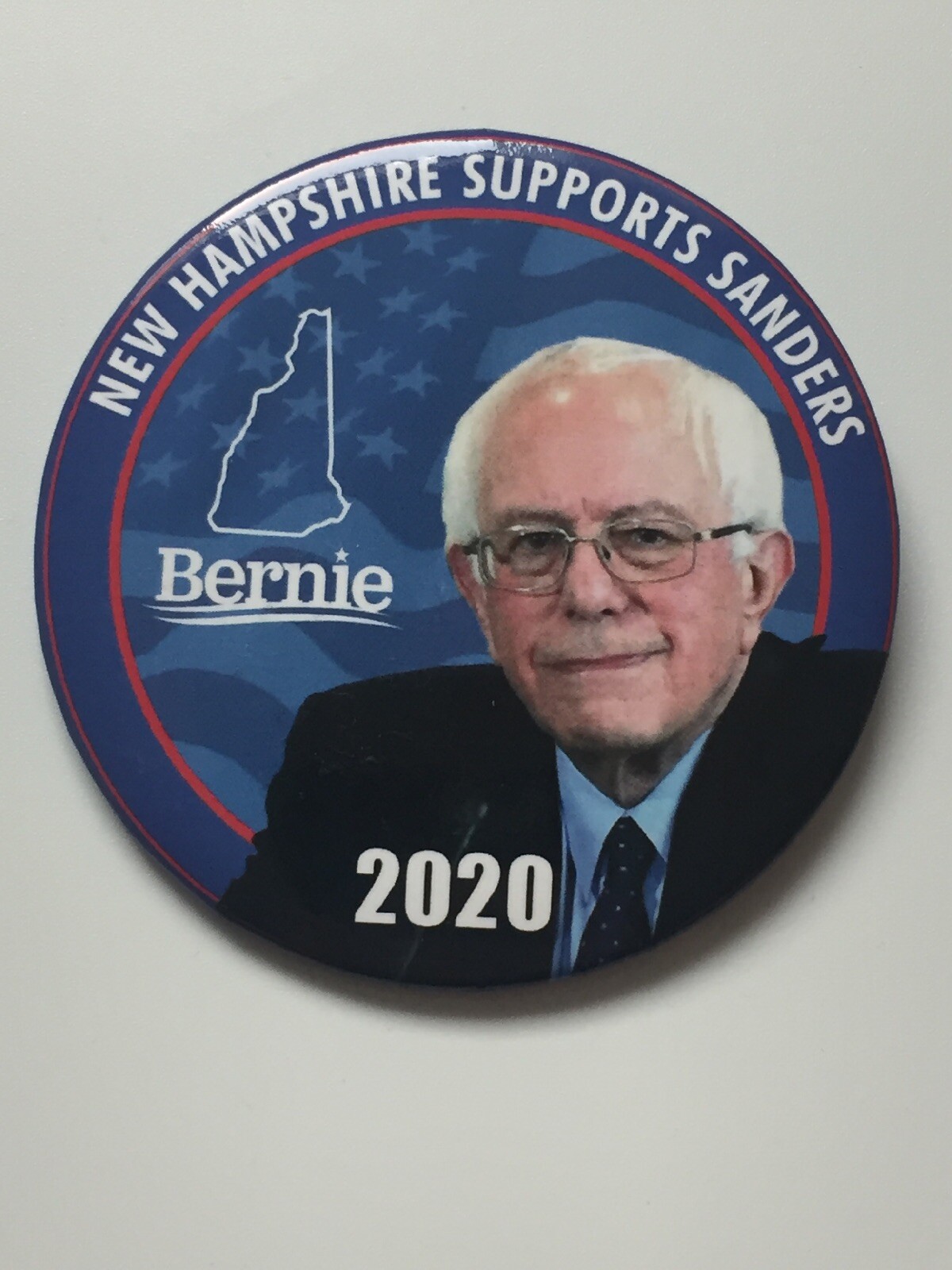 2020 Bernie Sanders for President 3″ Button New Hampshire Supports Sanders Pin