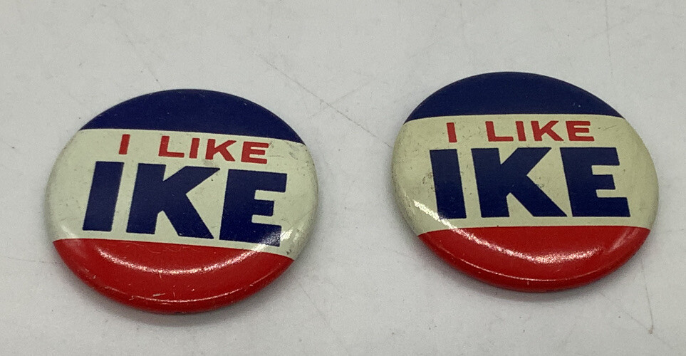 1952 Dwight Eisenhower Flasher Button Win With Ike Pictorial Productions +4