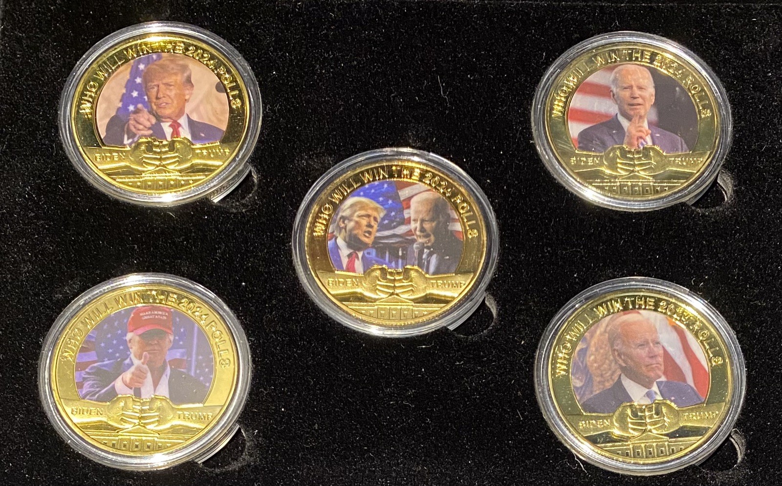 2024 🗽 Donald Trump VS Biden Election 🗽 Colorized Silver Plated Coin Set