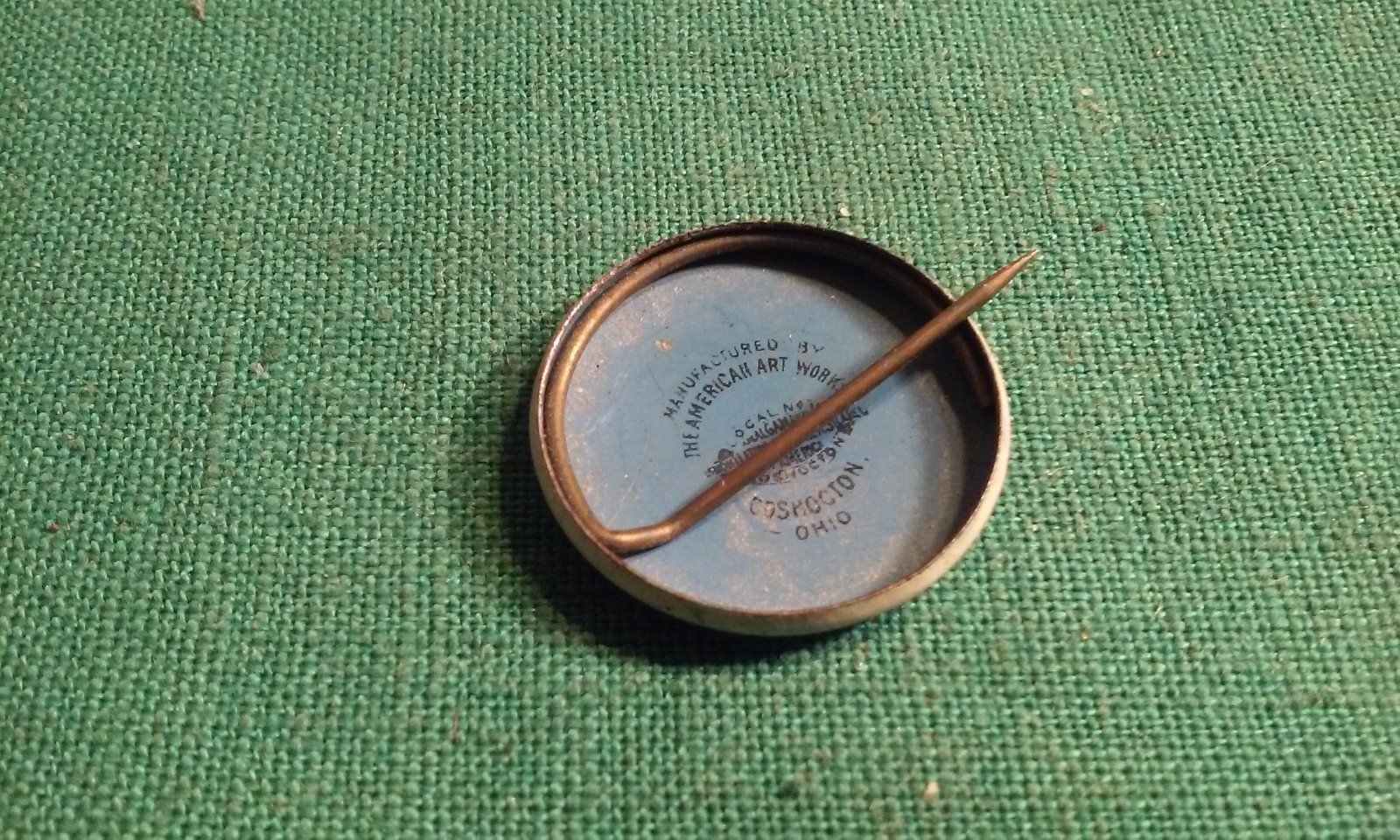 1928 HOOVER AND CURTIS president white 7/8″ tin litho pinback button original