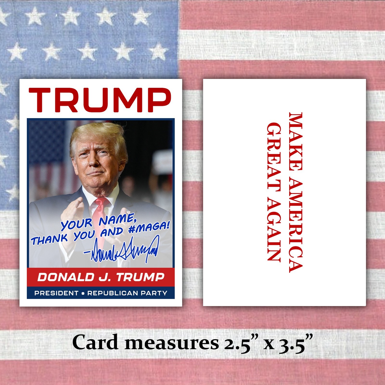 Donald Trump CUSTOM AUTOGRAPH SIGNED Presidential Baseball Card MAGA 2024 Retro