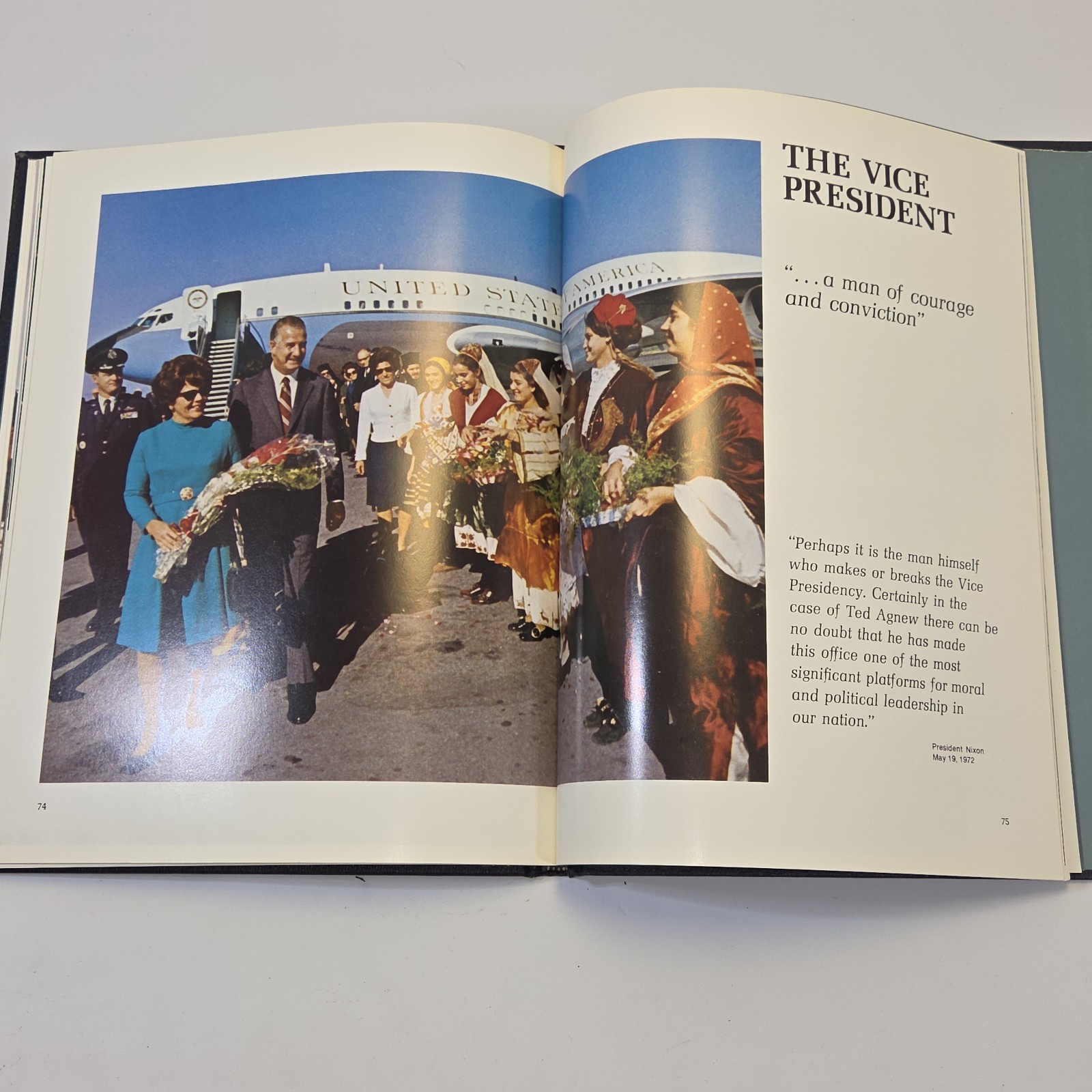 Vintage 1973 Inaugural Book Signed By Spiro Agnew. Collectable Political Ephem..