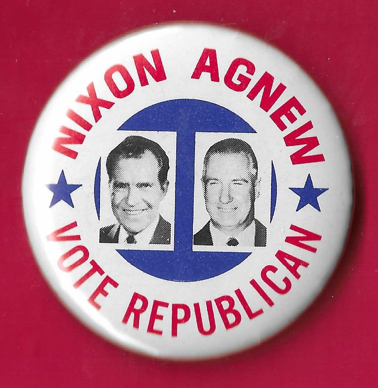 1972 Nixon & Agnew – 1.75″/”Vote Republican” Presidential Campaign Button(Pin10)