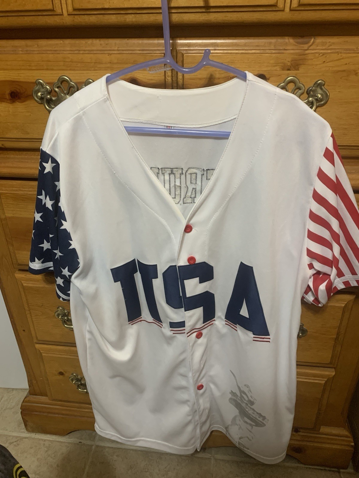Donald Trump Baseball Jersey America USA #45 Men’s 2XL (fits an xL Shirt)
