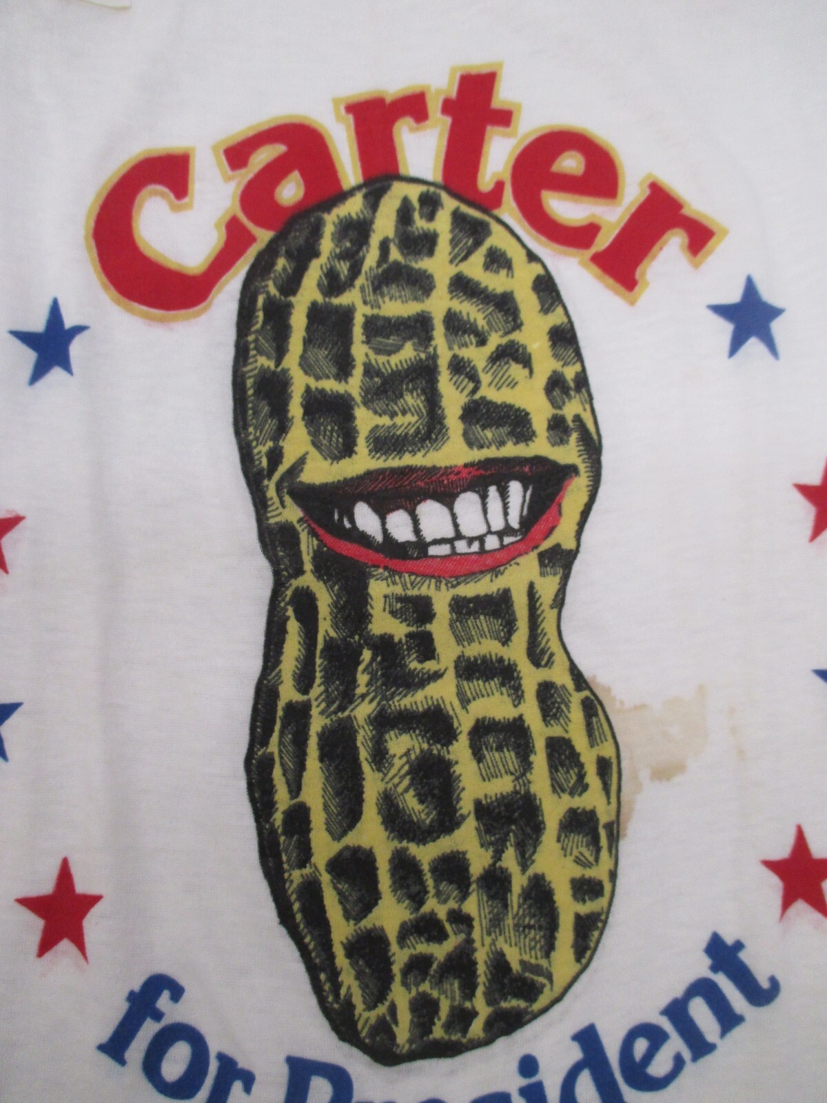 Vtg NOS 1976 Jimmy Carter For President Election Glow in Dark Peanut T-Shirt Tee