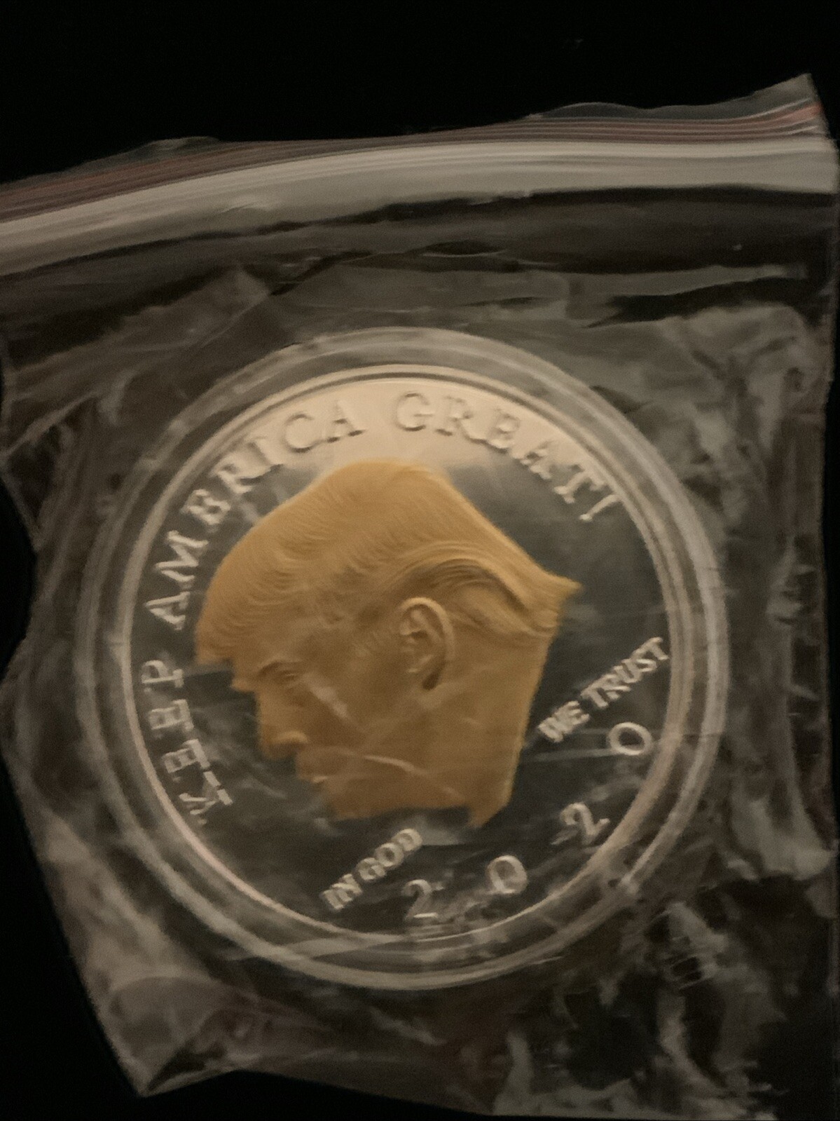 Donald Trump ‘Keep America Great’ Gold & Silver Plated 2020 Coin In Case