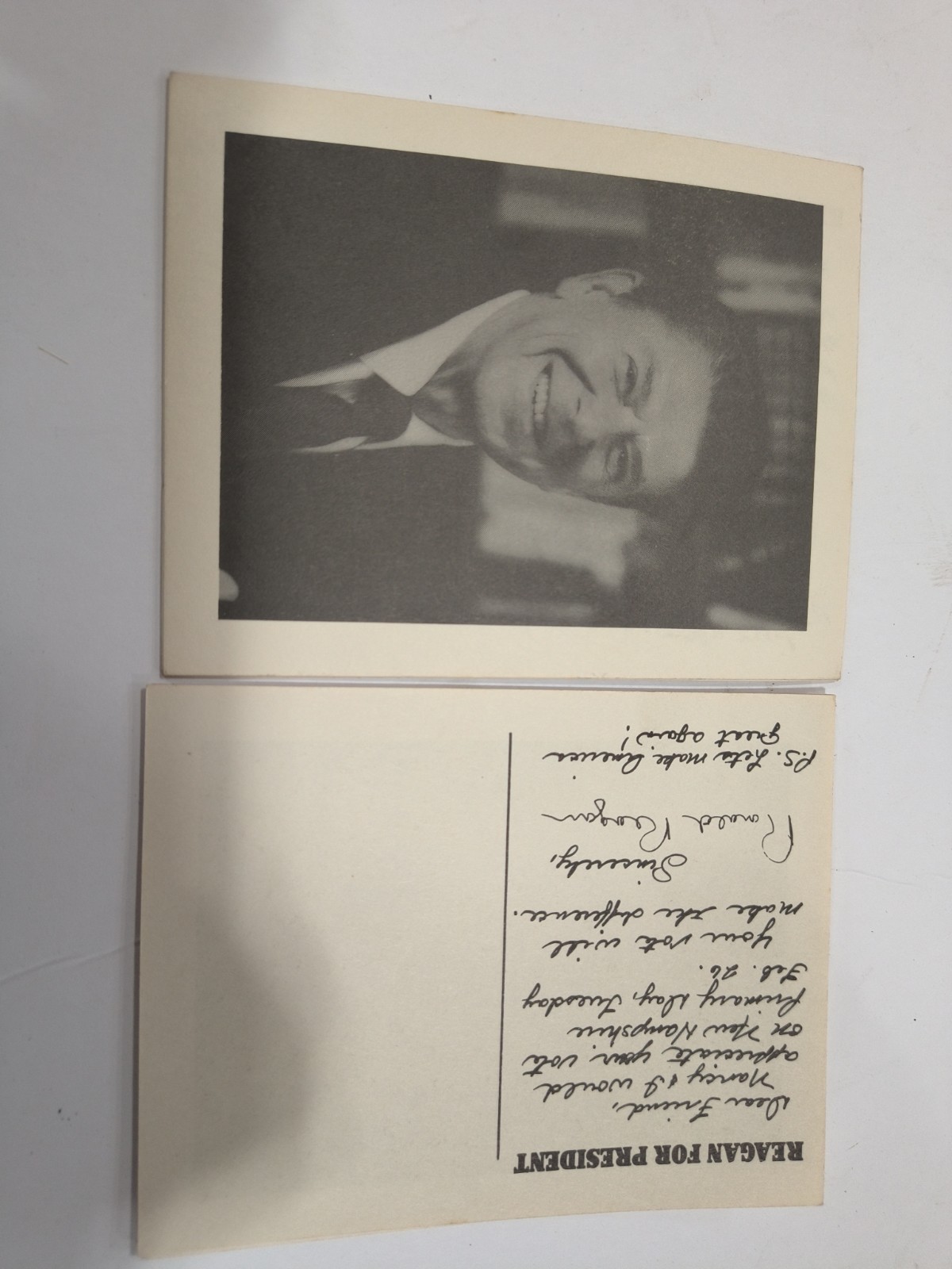 Rare Political Ronald Reagan Campaign Card 1980 With Signature Copy Crisp Edges