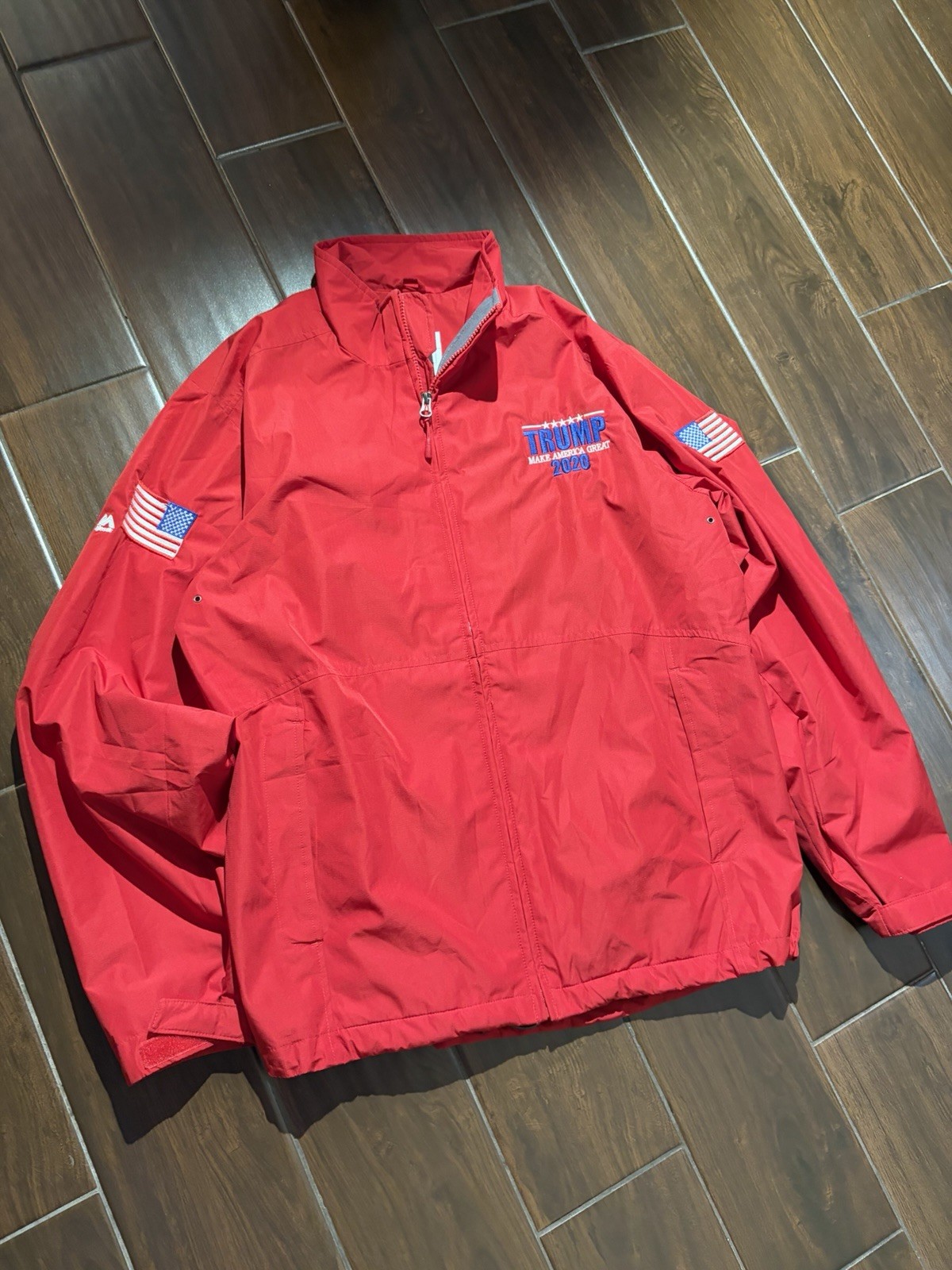 Trump Majestic Make America Great Again 2020 Red Full Zip Jacket MAGA
