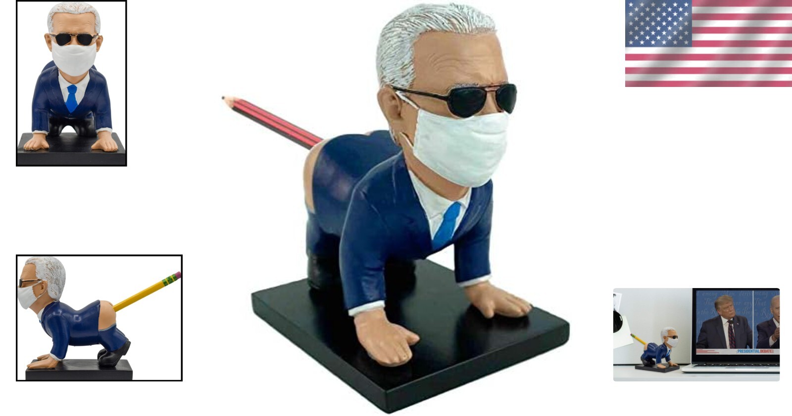 Delightful Biden Desk Accessory – Handcrafted Pen Holder for Political Fans