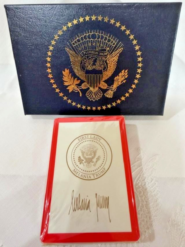 Donald Trump & Melania Playing Cards with Presidential Seal and Signatures w box
