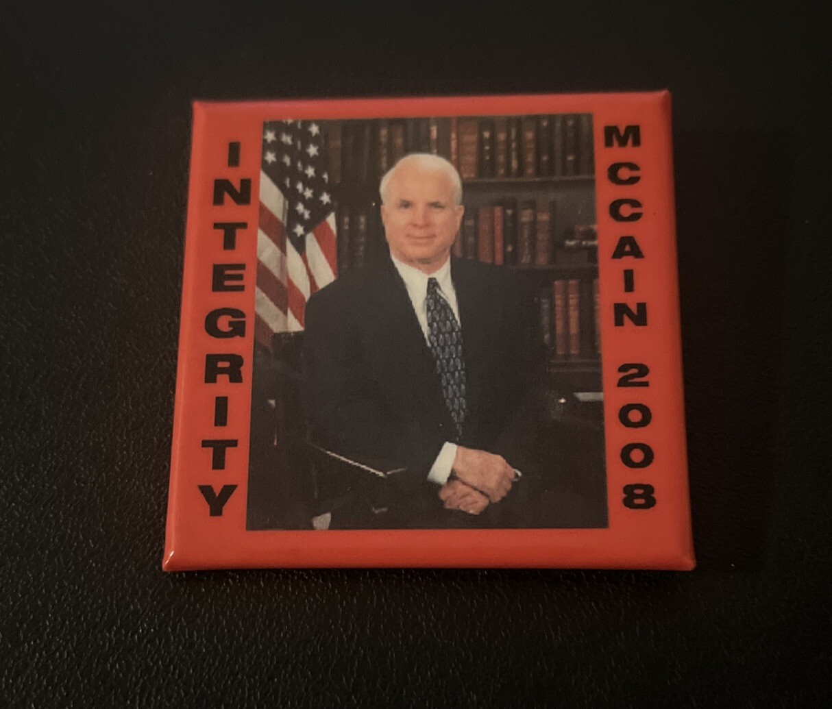 JOHN McCAIN INTEGRITY Political Campaign Pin Button 2008