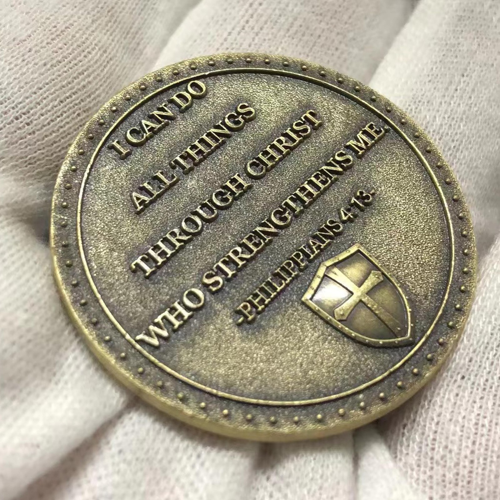 The Task Ahead Christian Challenge Coin Featuring A Fully Armored Warrior and…