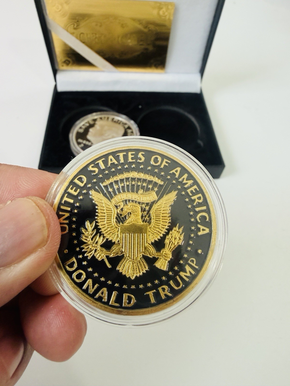 2024 Donald Trump Gold & Silver Plated Proof Coin Set w/ COA Box Limited