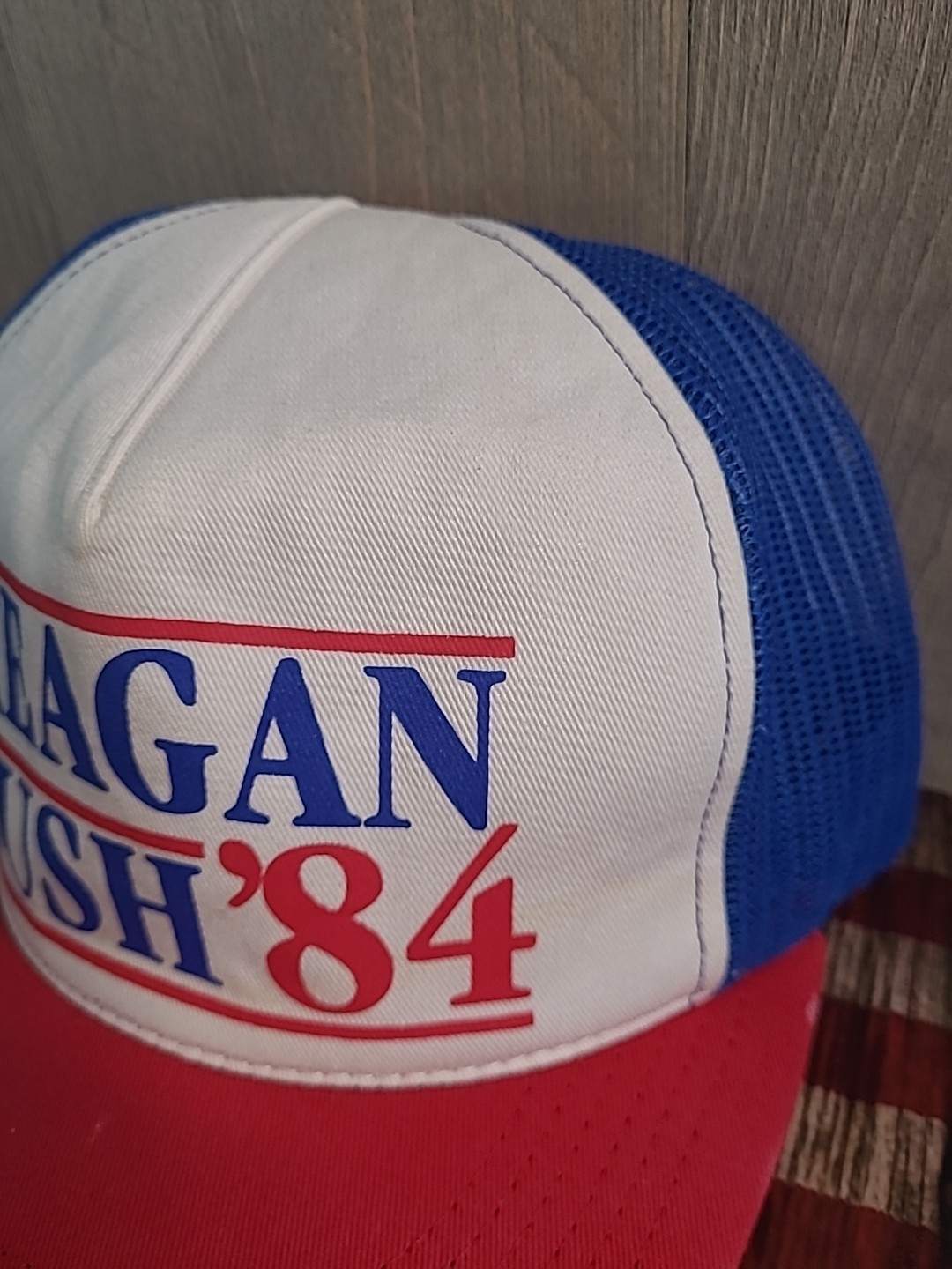 Reagan Bush 84 Meshback Adjustable Retro Hat (AMERICAN MADE) Not Vintage