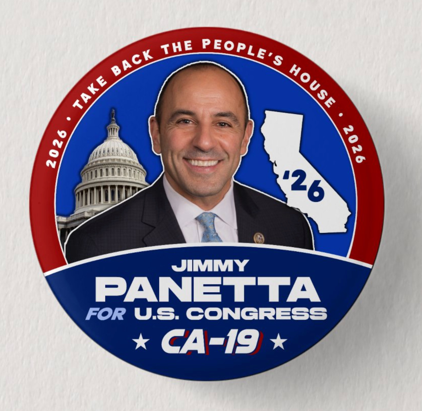 JIMMY PANETTA Congress 2026 Pin Button Political Democrat California Midterms